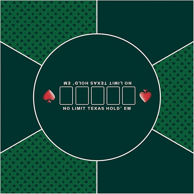 nuveti 24/31/39/47/55/63 inch Square Foldable 6-Player Texas Poker Card Tabletop Layout Portable Anti-Slip Rubber Board Game Mat Texas Hold'em Poker Mat for Family Game, Casino, Party