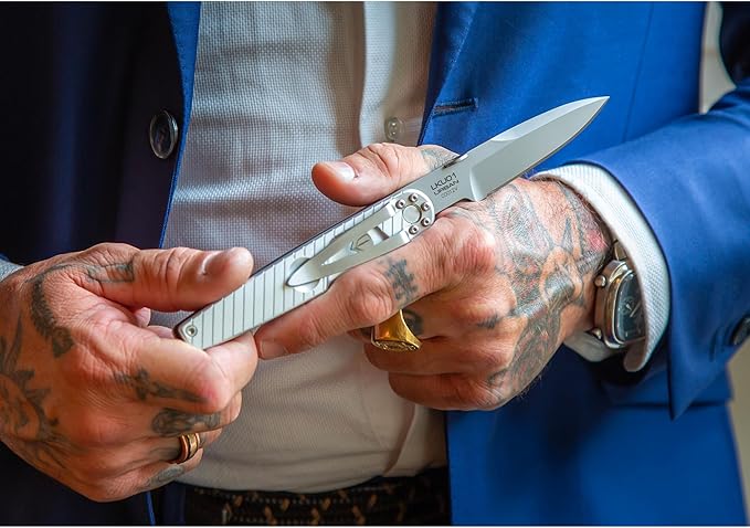 Extrema Ratio - LKU01 (Sideral), Folding Knife, Böhler N690 Steel Blade 58 HRC, Sandblast Finish, Smooth Aluminum Handle, Ergonomic Design, Durable Folding Knife, Italian Craftsmanship