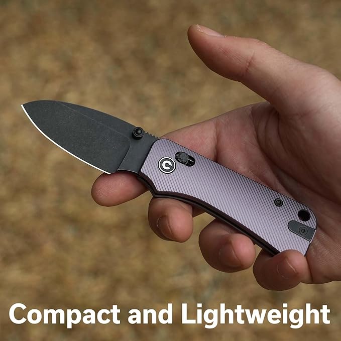 CIVIVI Small Pocket Knife for EDC, Baby Banter 2 Crossbar Lock folding Knife with 2.34" Nitro-V Blade Aluminum Handle, Titanium Thumb Stud Opener C23074-2
