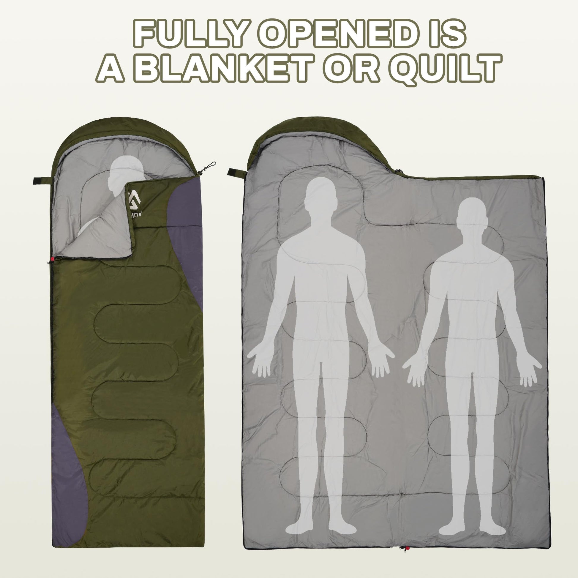 Elevon Sleeping Bag for Adults Teens Kids Cold Warm Weather, Portable Waterproof & Lightweight