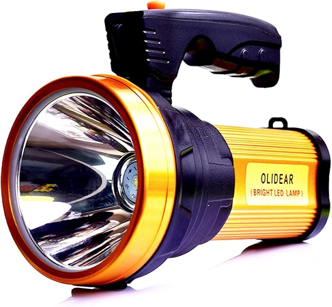 Heavy Duty Flashlight ??Bright Rechargeable Searchlight with 2 Modes ??Led Spotlight Handle ??Easy to Use ??Built-in Rechargeable Battery