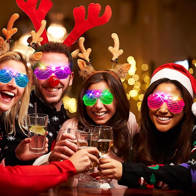 150PCS LED Glasses, Light Up Glasses, 5 Colors, 3 Light Modes, Glow in The Dark Party Supplies, Neon Party Favors for Birthday Gifts, Party Decorations, New Year, Carnival