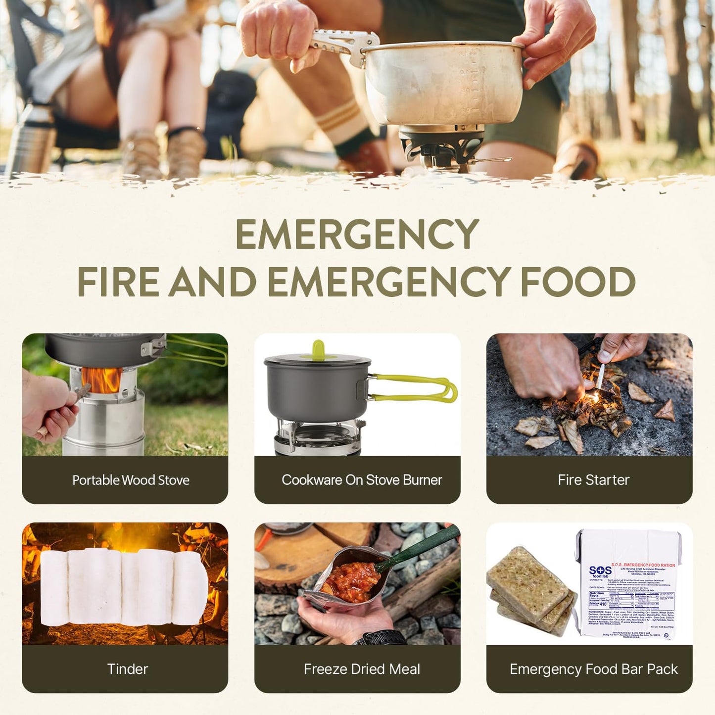 TacPreps Bug Out Bag Backpack Survival Kit, Prepper Emergency Survival Gear