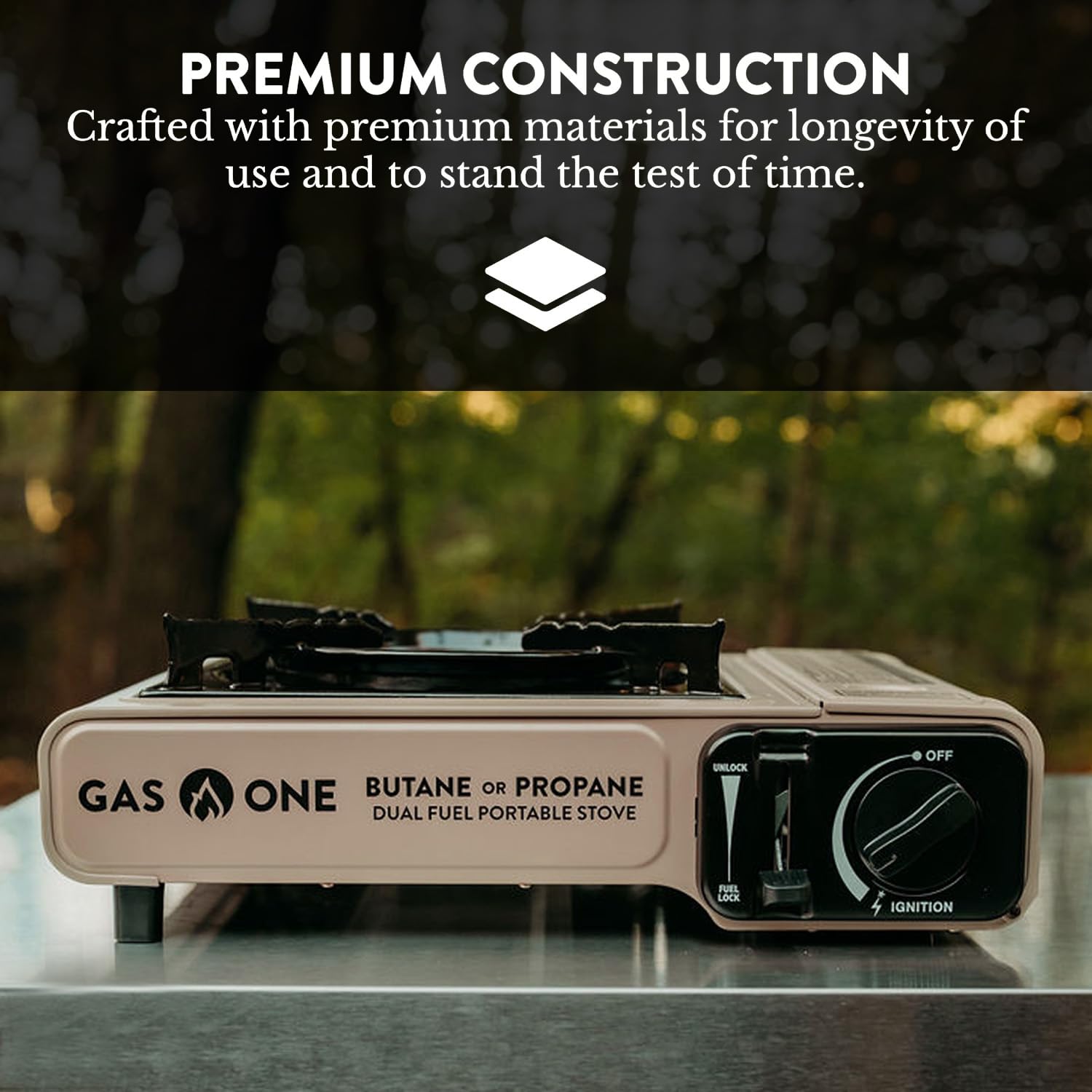 Gas One GS-3400P Propane or Butane Stove Dual Fuel Stove Portable Camping Stove - Patented - with