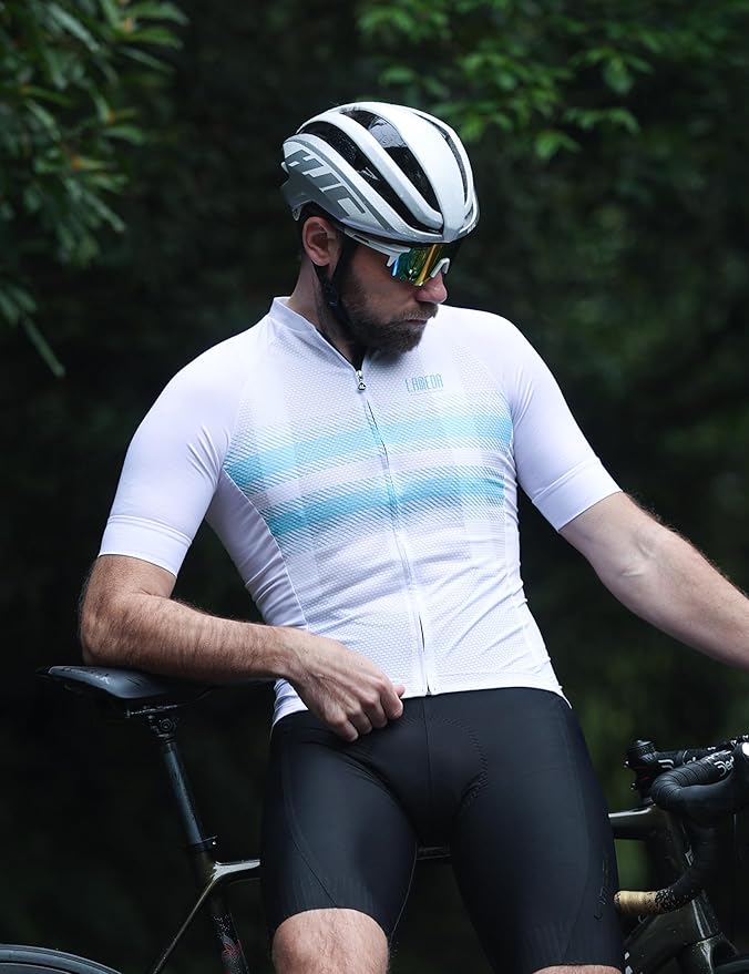 LAMEDA Men's Cycling Jersey Breathable Lightweight Bike Jersey Short Sleeve Quick Dry Moisture Wicking Biking Shirts