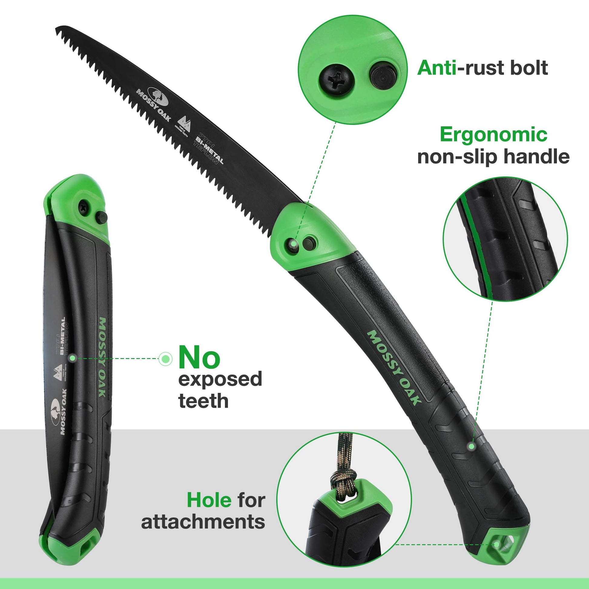 MOSSY OAK Folding Saw, 7 Inch Hand Saw with Pouch