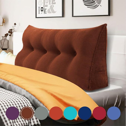 10 lbs Thickened Wedge Pillow Headboard Body Positioner Triangular Reading Pillow Bed Bolster Pillow for Sitting in Bedwith Removable Cover Gift for Mom Backrest Coffee Full