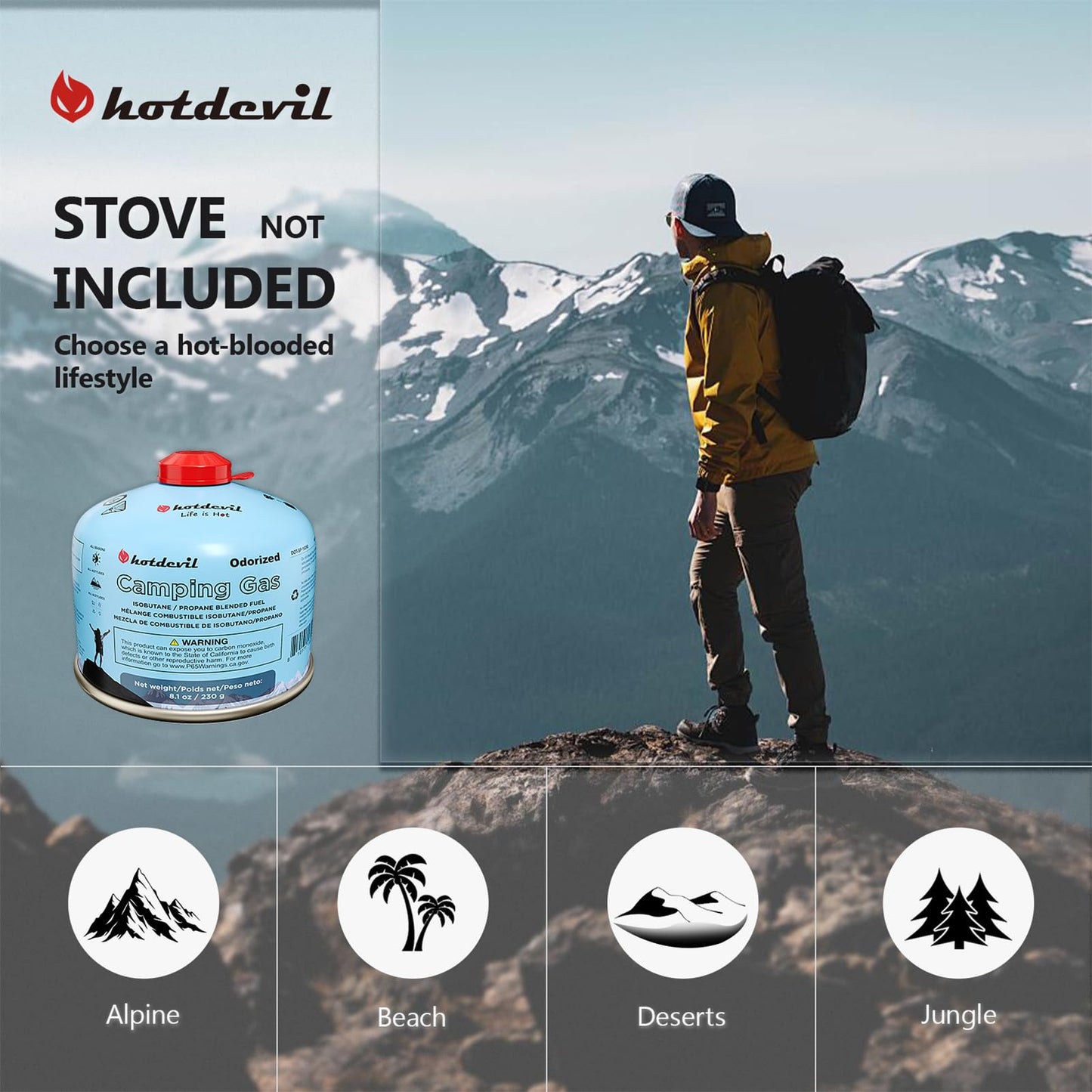 Isobutane Fuel Canister 230 Gram Camping Stove Fuel Butane Propane Blend Isobutane Fuel Canister