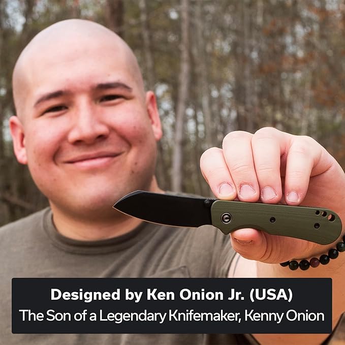 CIVIVI Crabby Pocket Knife, EDC Folding Knife for Men Women with Swedish 14C28N Blade Contoured G10 Handle, Designed by Ken Onion Jr. C24055-1