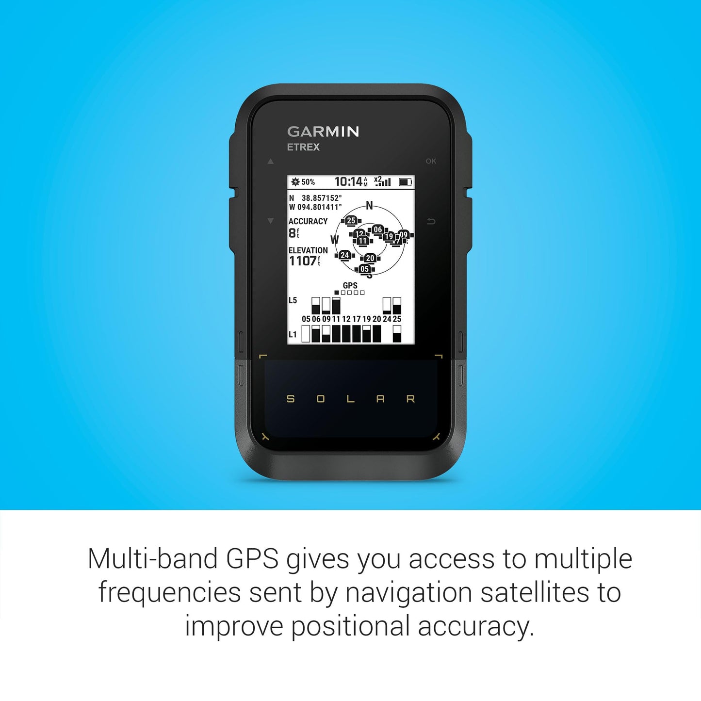 Garmin eTrex® Solar, Rugged & Easy-to-Use GPS Handheld