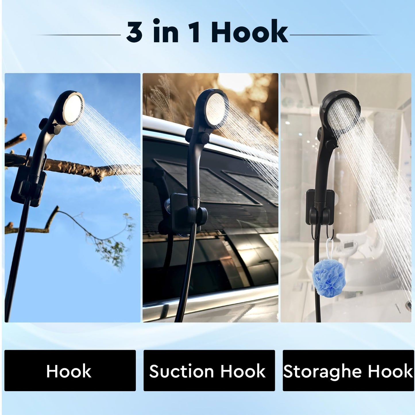 Fotgear Portable Camping Shower, 6000mAh Rechargeable Outdoor Shower Pump