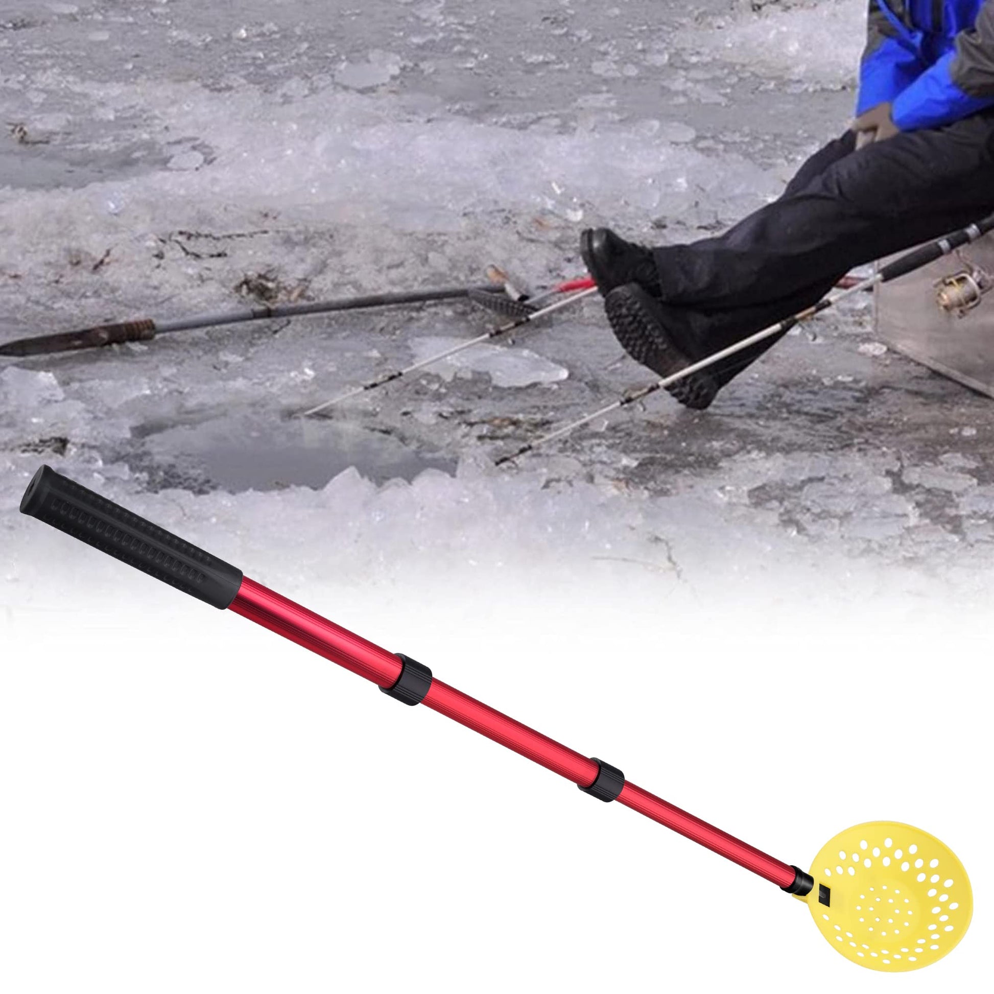 DECOHS Adjustable Ice Fishing Skimmer Scoop-Winter Ice Fishing Scooper with Long Handle-Ice Fishing