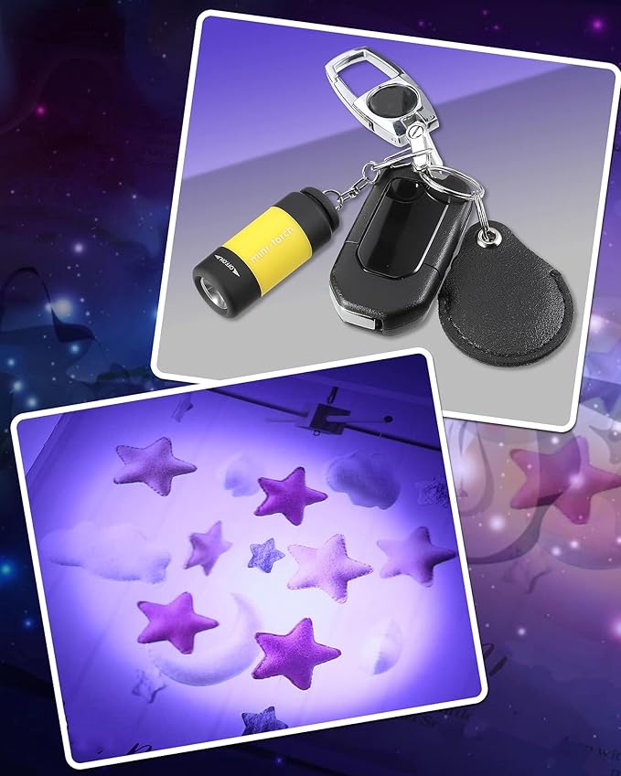 Mudder 12 Pieces Mini Keychain Flashlight Rechargeable Operation Christmas Bulk Plastic Small Torch Flashlight Handheld LED USB Rechargeable Waterproof for Camping Hiking Favor(White Light)