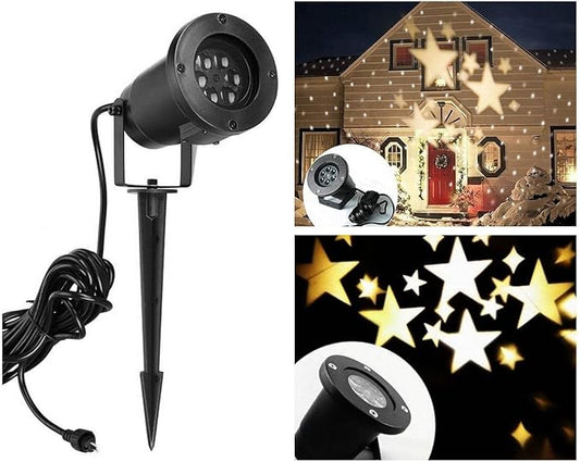 Lightess Christmas Projector Light Star Moving Holiday Decorations Outdoor Indoor Decor LED Landscape Projection Spotlight, Warm White, YG-TYD