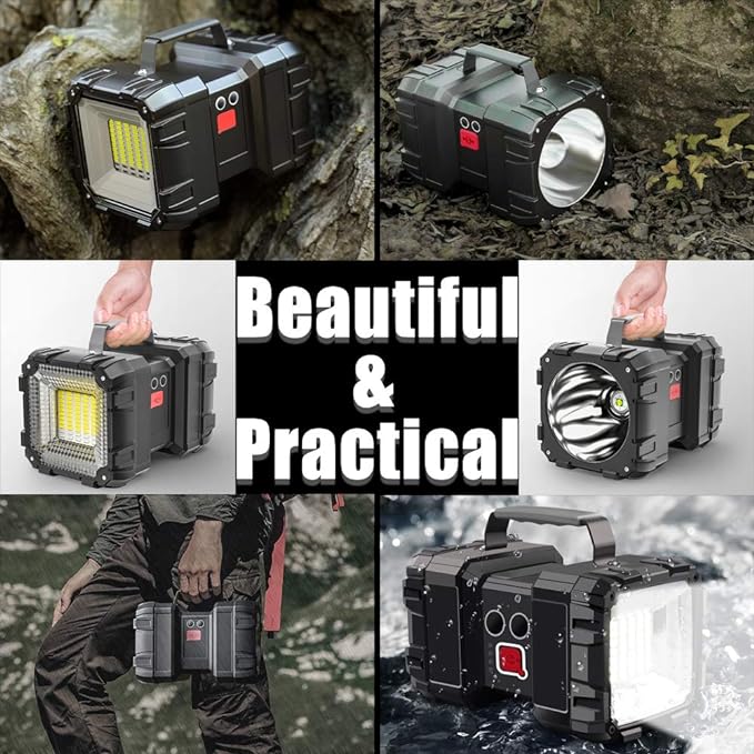 AlpsWolf Rechargeable Flashlight, LED Spotlight Flashlight 15000 Capacity 4000LM 20h Ultra-Long Standby Ultra Bright Flashlight Waterproof with USB Output as a Power Bank for Camping Accessories