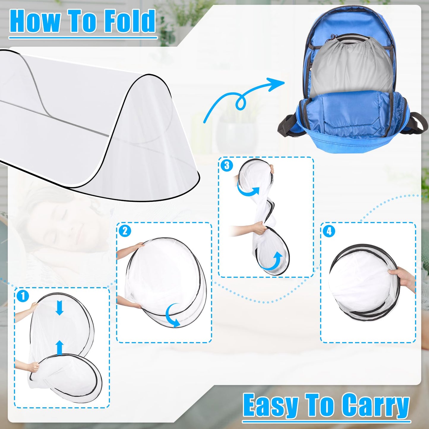 Large Pop Up Mosquito Net Tent, 78*30*24 Inch Portable Foldable Mesh Tent