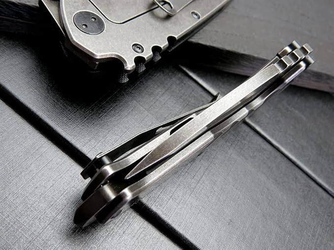 Gtk137 Folding Knife D2 Steel Blade G10 &Steel Handle EDC Tool Knife for Outdoor Camping(Steel)