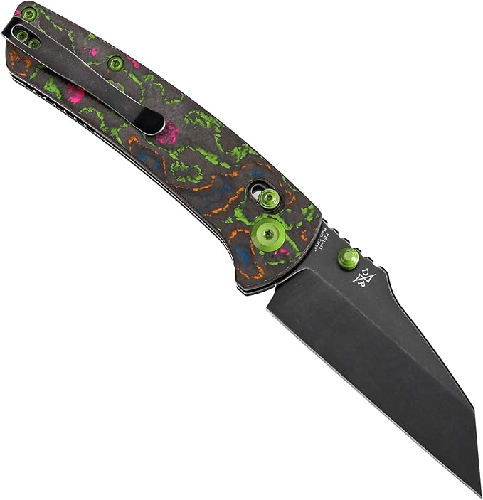 KANSEPT Elite Main Street Pocket Knife, 3.36''Blackwash CPM S35VN Sharp Blade, 80S Camo Carbon Fiber Handle with Axis Lock and Thumb Stud, Perfect Clip for EDC, Camping Survival Folding knives K1015M3