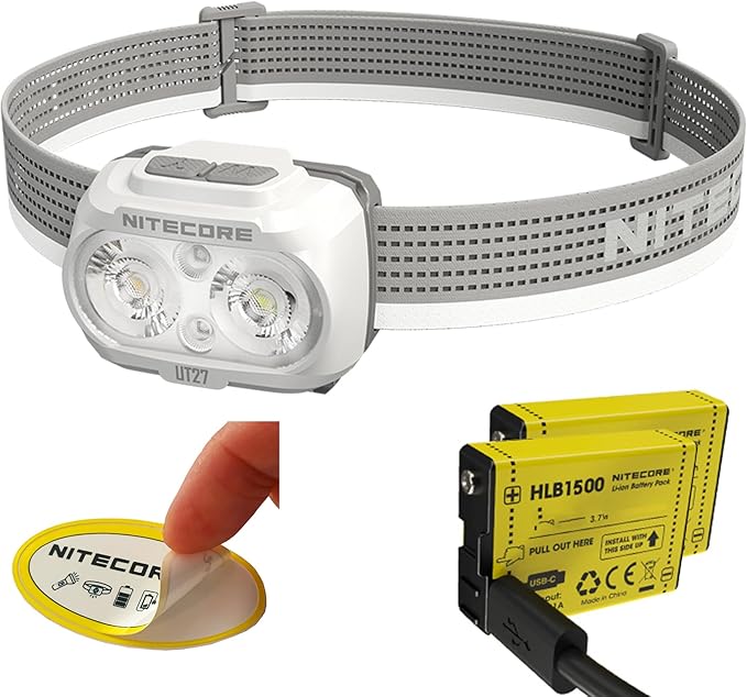 Nitecore UT27 Pro 800 Lumen Running Headlamp USB-C Rechargeable Dual Power with Multi-Color Temperatures Red Light Lightweight Trail Hiking Camping Sticker