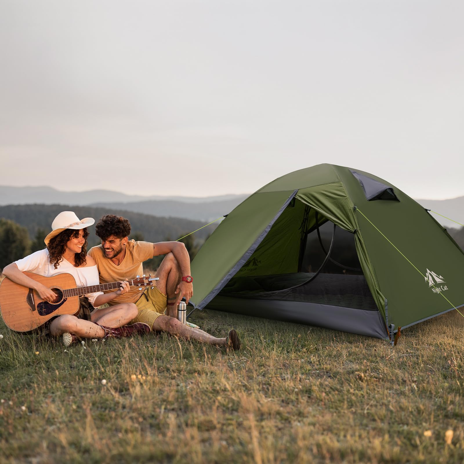 Night Cat 2-Persons Backpacking Tent: Waterproof Lightweight Camping Tent for Two People Hiking