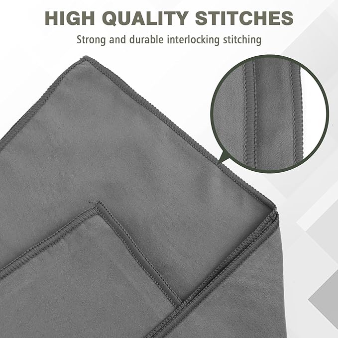 Quick Dry Camping Towel, Microfiber Travel Towel 3 Size at 1 Pack for Camping, Beach, Gym, Sports, Yoga & Swimming Pool, Grey
