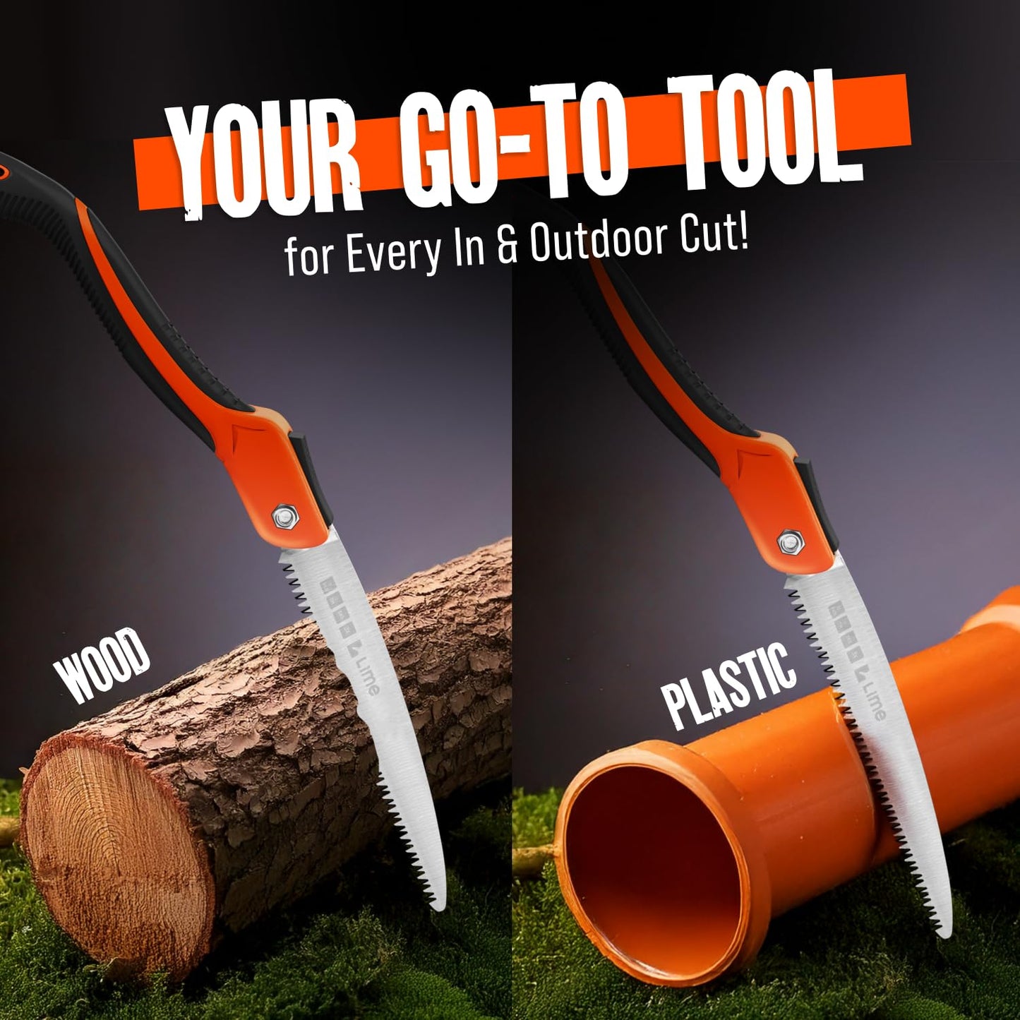 Folding Camping saw 11 Inch - Heavy Duty Pruning Saw with Triple-Cut SK5 Blade, 7 TPI Razor Teeth