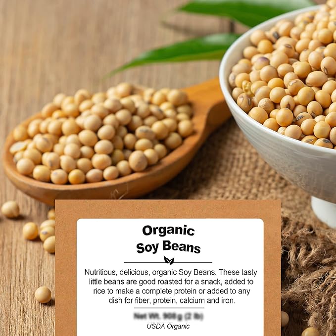 Be Still Farms Organic Soybeans Bulk (4.8 lb) - Soy Beans Dry - aka Soya Nuts Great for Edamame, Soy Milk, Tofu - High in Protein Fiber | USA Grown | USDA Certified | Vegan | Non-GMO | Gluten Free