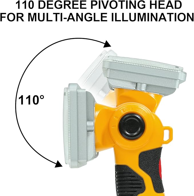 Flashlight for Dewalt 20V Battery, 20v Work Light, 18W 2000LM Portable Floodlights and Spotlight with USB Charging Port for Repairing, Garage, Camping, Jobsite