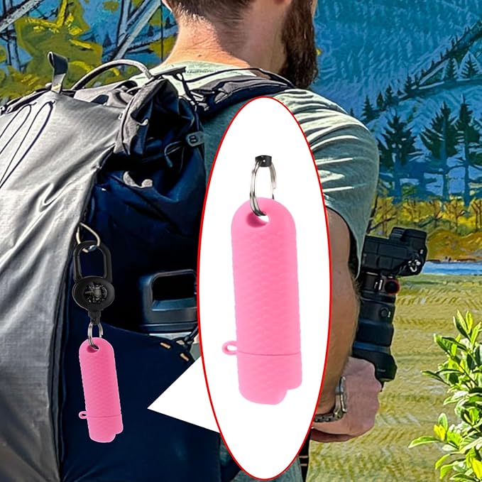 Waterproof Lighter Case Cover Holder for BIC Regular Lighters Sleeve Type J6 Outdoor Survival Multipurpose Seal Lighter Pouchfor Hiking and Camping (Pink, 2)