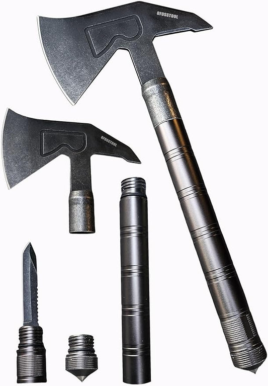 14.5'' Hand-Forged Axe, Aluminum Oxidation Handle Bushcraft Hatchet with Sheath,Survival Axes and Hatchets,Gardening Axes,Wood Chopping Axe, Camping Gears