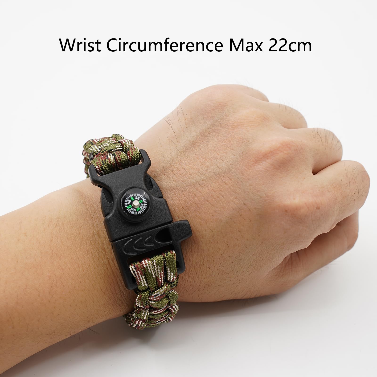 RLXMARTD 8 Pack Emergency Survival Bracelet with Whistle and Compass,Survival Kit,Wildness