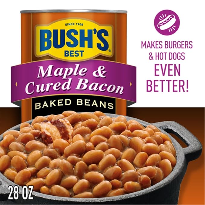 Bush's Best Baked Beans, Sweet Country Maple, 1 Maple Cured Bacon (28oz), 1 Country Style (28oz), 1 Brown Sugar Hickory (28oz), (Variety Pack)