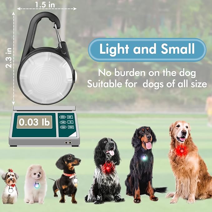4 Modes Dog Collar Lightï¼? Packs IP68 Waterproof Dog Lights for Night Walking, USB Rechargeable Pet LED for Nighttime Clip on (Black)
