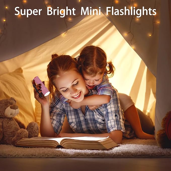 50 Pack 9-LED Mini Flashlight Bulk, Small Multicolor Flashlights with Lanyard, Batteries Included, for Hurricane Supplies Party Favors, Christmas Gifts Stocking Stuffer