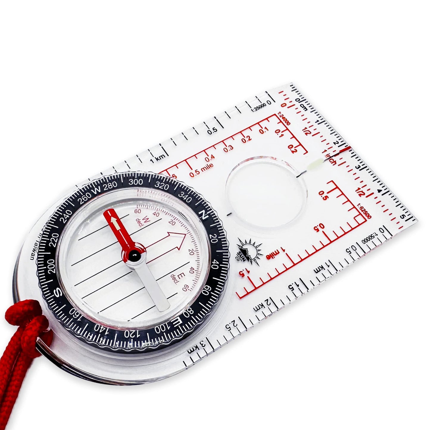 Sun Company ProMap - Ultra Lightweight Baseplate Map Compass with Declination Scale - Accurate