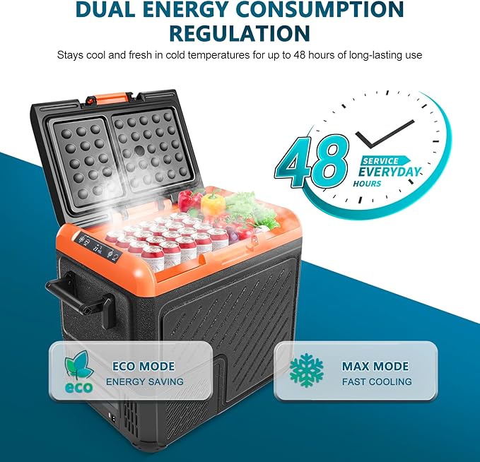 12 Volt Refrigerator, 61 Quart(58L) Super Large Single Zone Car Refrigerator, Electric Cooler with 12/24V DC, Car Fridge Portable Freezer Compressor Cooler for Car Truck RV Travel Camping and Home Use