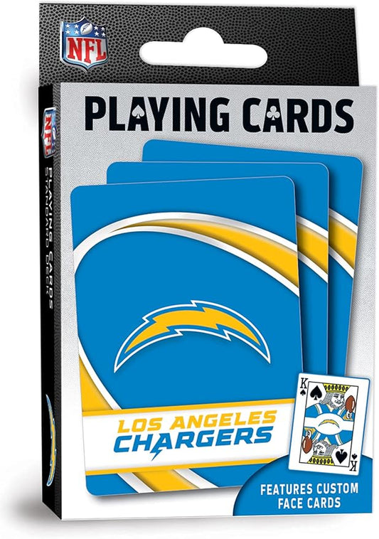 Masterpieces - NFL Playing Cards, Officially Licensed Los Angeles Chargers Football Deck, Family Games for Adults and Kids, Standard Size