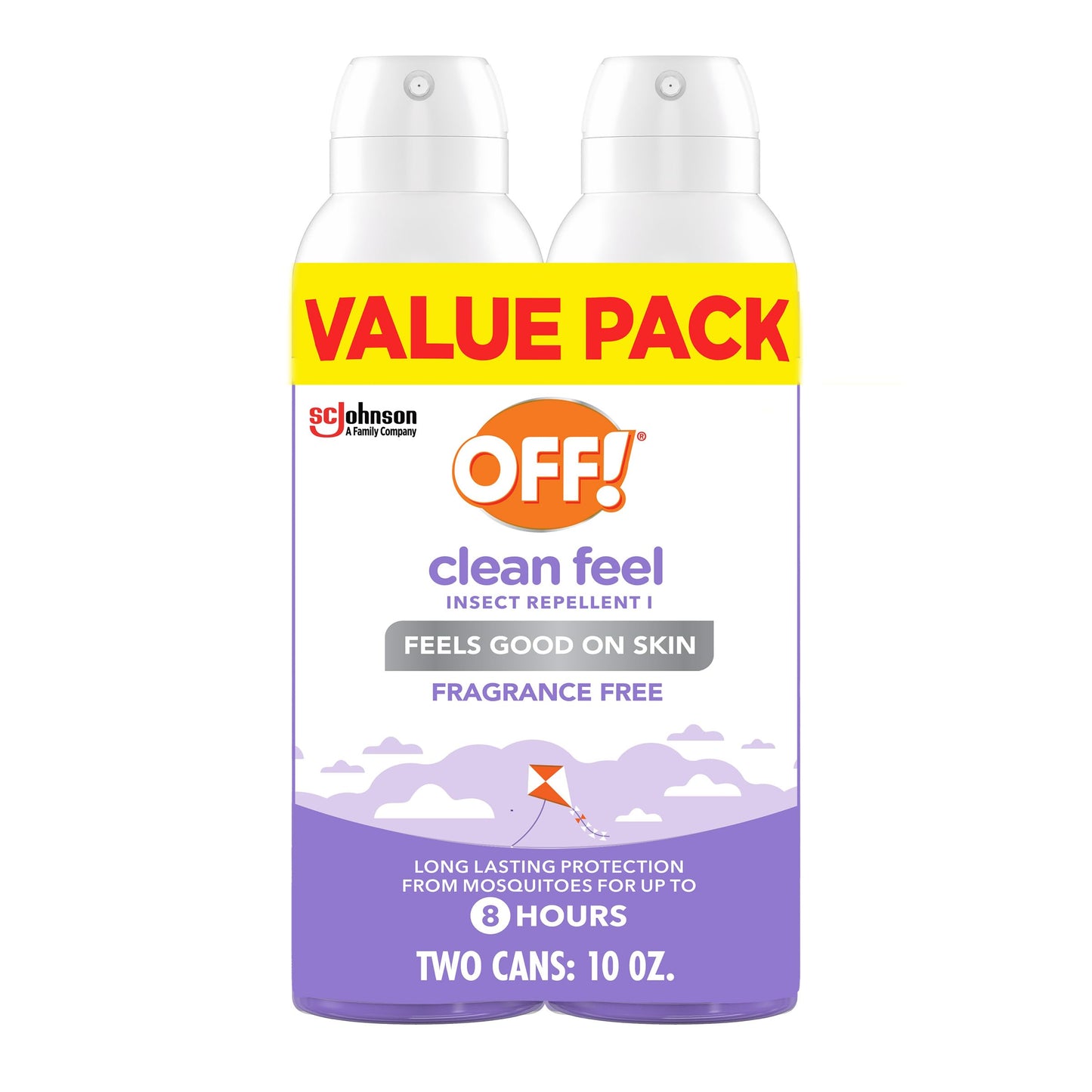 OFF! Clean Feel Insect Repellent Aerosol with 20% Picaridin - Long-Lasting DEET-Free Protection