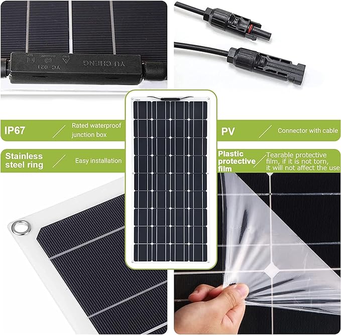 800 Watt Solar Panel Kit, with 40A Charge Controller 2 × 400 Watt Flexible Monocrystalline Solar Panel for 12-24V Battery Charging Car Battery Camper RV Boat