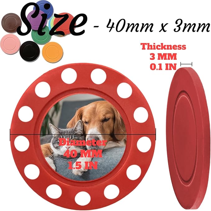 Custom Poker Chips Personalized Plastic Poker Chips with Logo Funny Parties Chips Print Your Photo or Text Golf Ball Markers for Putting Green red
