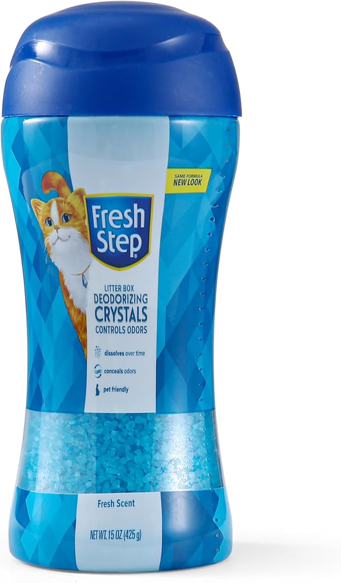 Fresh Step Cat Litter Crystals in Fresh Scent - Cat Litter Box Deodorizer - Combats Odors and Neutralizes Smells to Keep Your Home Clean, 15 Ounce - 12 Pack