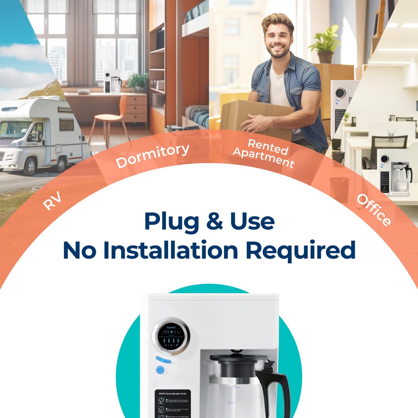 Bluevua RO100ROPOT Countertop Reverse Osmosis Water Filter System