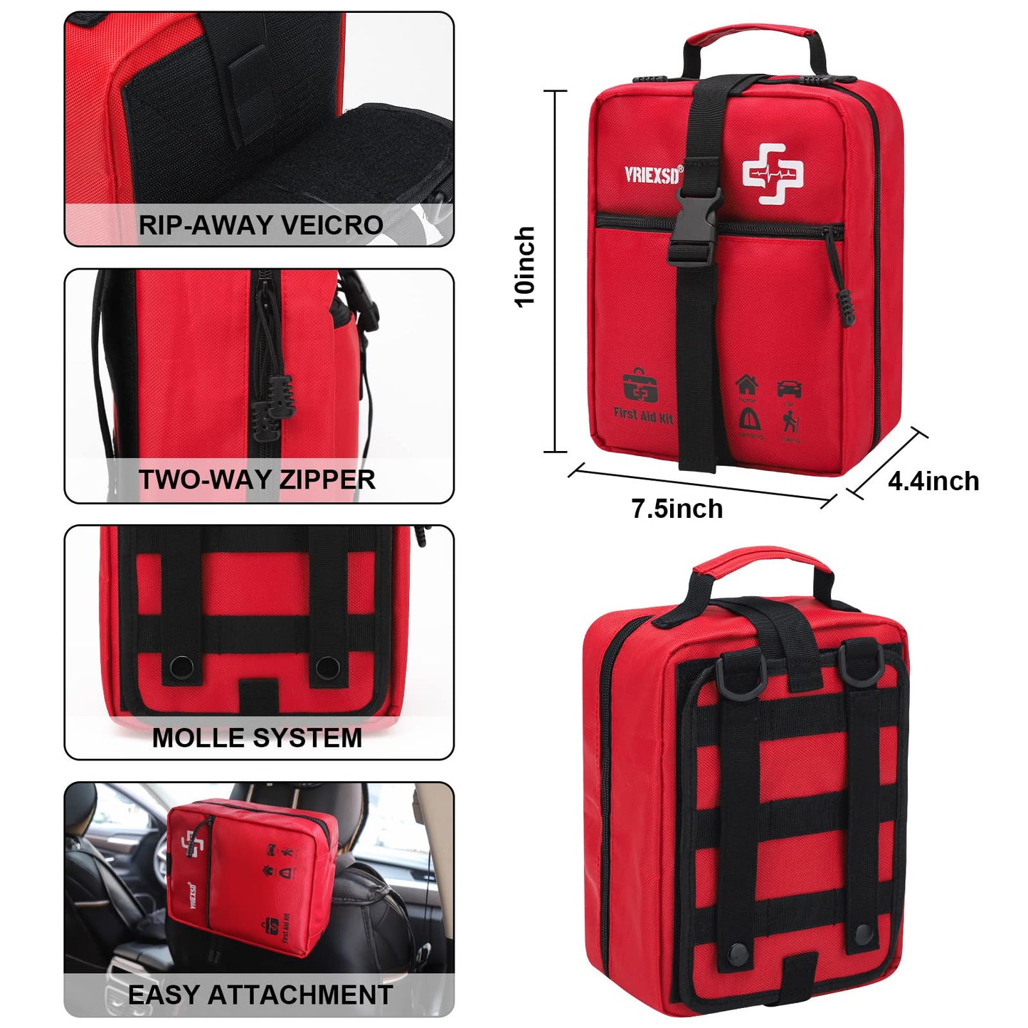 VRIEXSD 400 Piece Large First Aid Kit for Home, Car, Travel, Camping,Sports