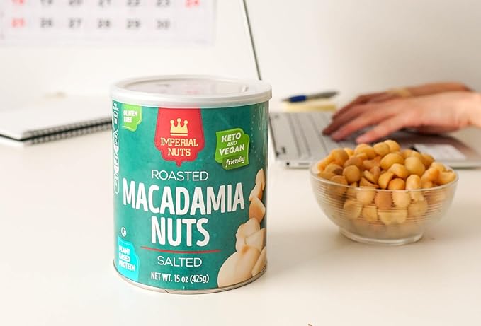Imperial Nuts - Macadamia Nuts | Gluten Free, Vegan and Keto Friendly Food | Plant Based Protein, Delicious Buttery Taste | Kosher | Oil Roasted Salted