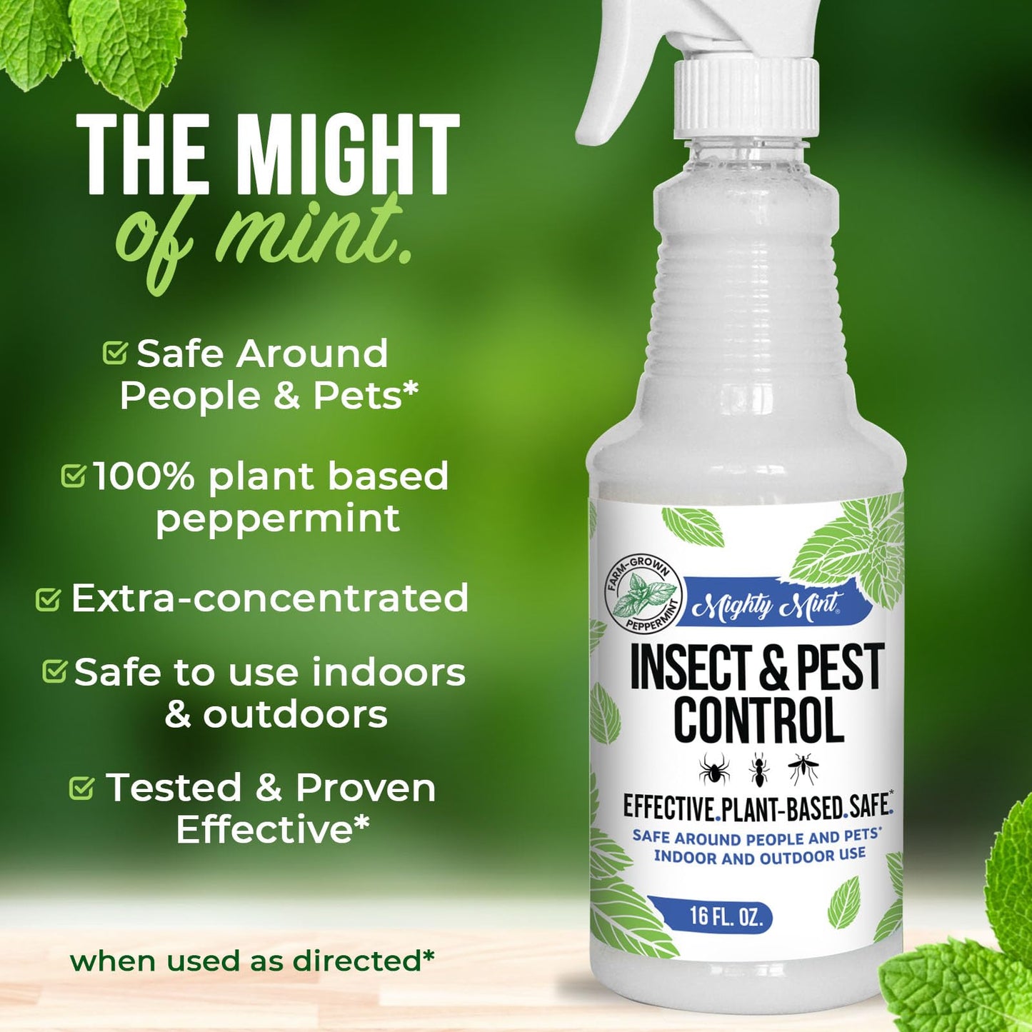 Mighty Mint Peppermint Oil Insect Repellent Spray, 16 oz