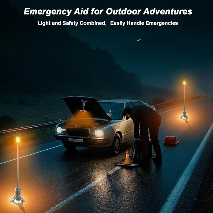 Camping Lights, Rechargeable Telescopic Camping Lights with Stand,12,000mAh Camping Lanterns & Lights with RGB, Magnetic Base, Portable Flashlights for Camping, Hiking, Emergency