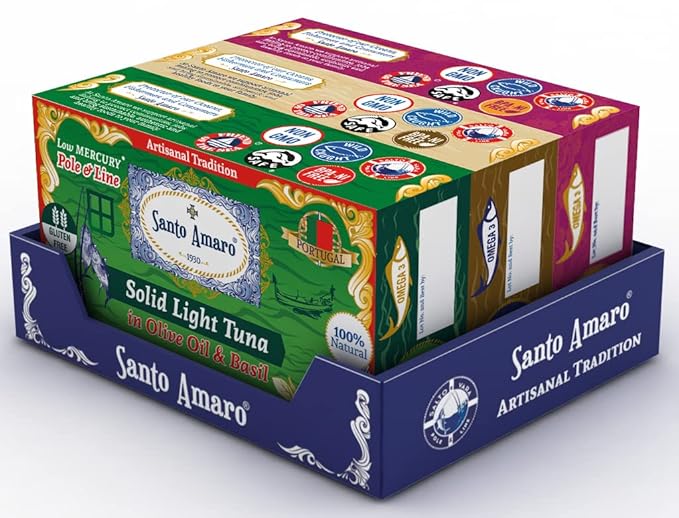 Navigator 3 Flavor Variety Pk Canned Wild Pole & Line Tuna Fillets in Olive Oil (3 Pk, 120g Ea) Turmeric Curry, Basil, Ginger - Hand-Packed Fresh in PORTUGAL - Keto - Paleo - Solid Fillets