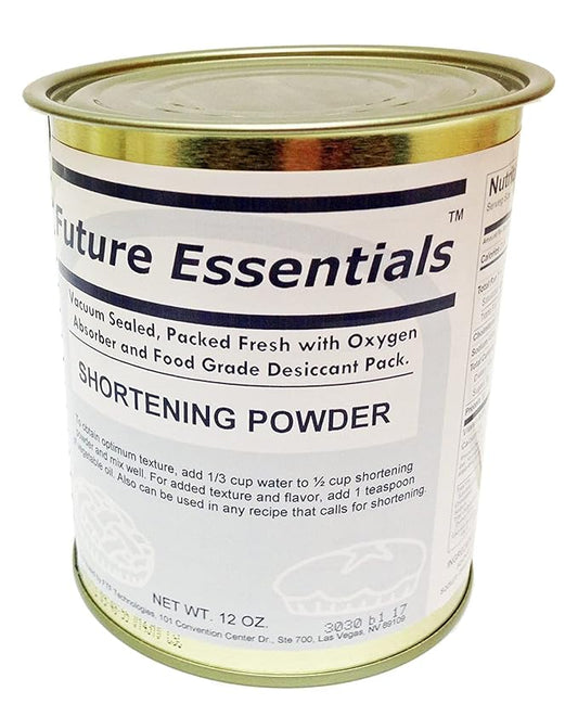 Future Essentials Canned Shortening Powder for baking and cooking | Long Term Storage Shelf Stable | Emergency Survival Food Supply, Camping & Backpacking (#2.5 size) 01 Can