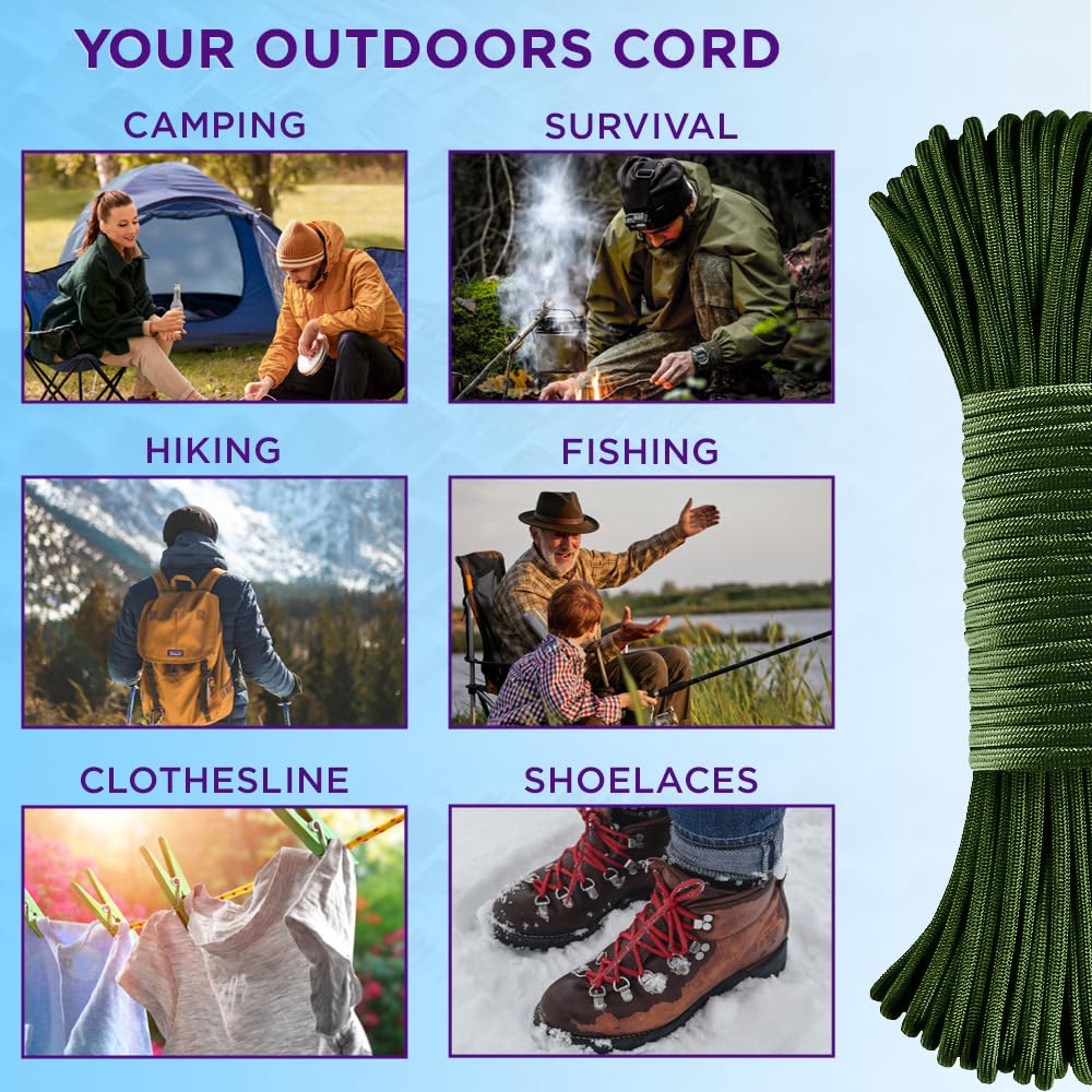 TECEUM Paracord Rope Type III 550 – Tactical MIL-SPEC – Outdoor para Cord