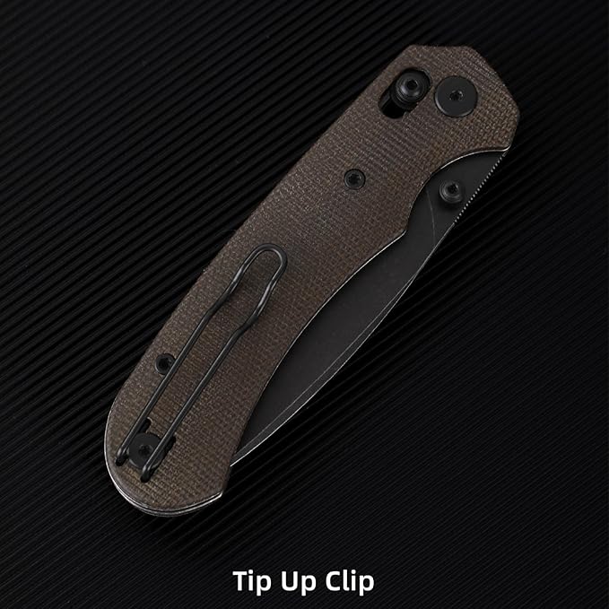 Folding Knife,Pocket Knife,3.31??154CM Blade,Erogonomic Canvas Micarta Handle,Survival Camping Knife with Pocket Clip,EDC Knife for Camping Hunting Hiking Survival,Green